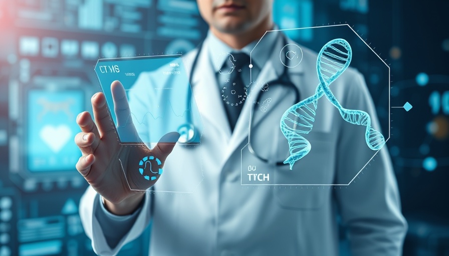 Futuristic AI in healthcare holographic interface.