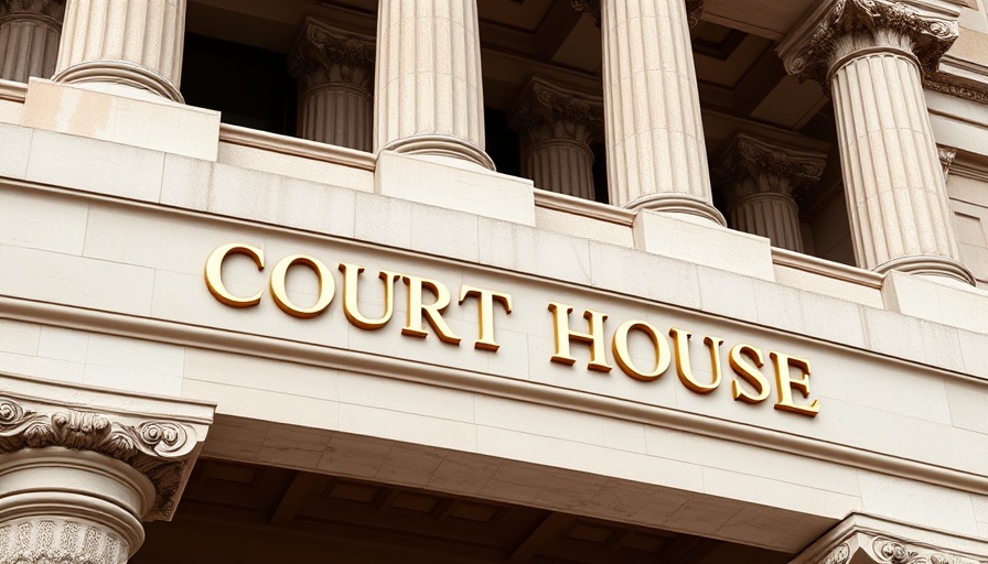 Courthouse facade close-up related to public health funding cuts.