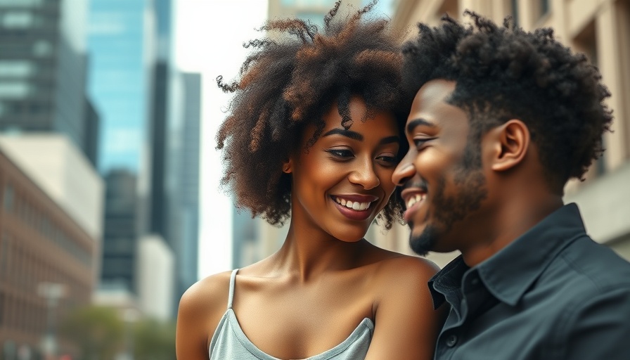 Interracial couple smiling at each other, illustrating how hormonal cycles affect women's attraction to men.