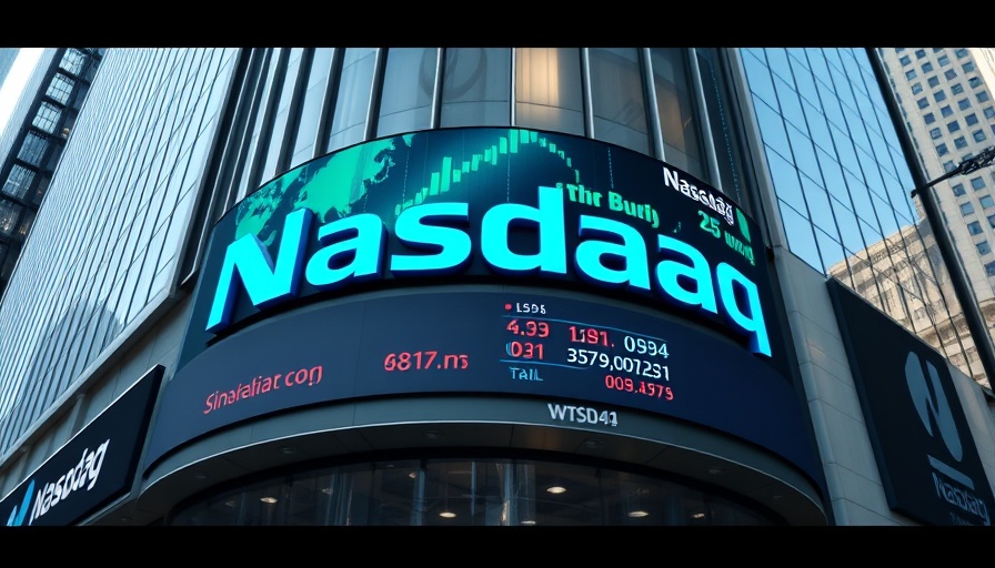 Nasdaq building display in an urban setting, Galaxy Digital SEC Approval
