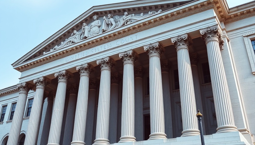 United States courthouse with grand columns, representing law and policy discussions related to Biden nursing home staffing mandate.