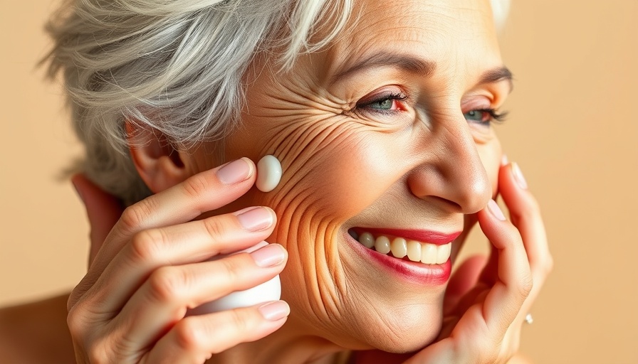 Older woman applying cream, highlighting importance of protein for skin health.