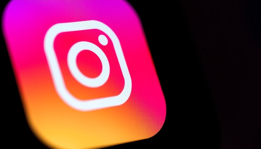 Close-up of Instagram logo highlighting vibrant colors on screen.