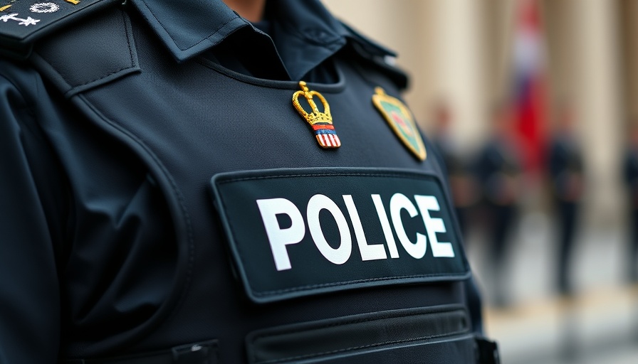 National police officer's vest in Operation Bonanza setting.