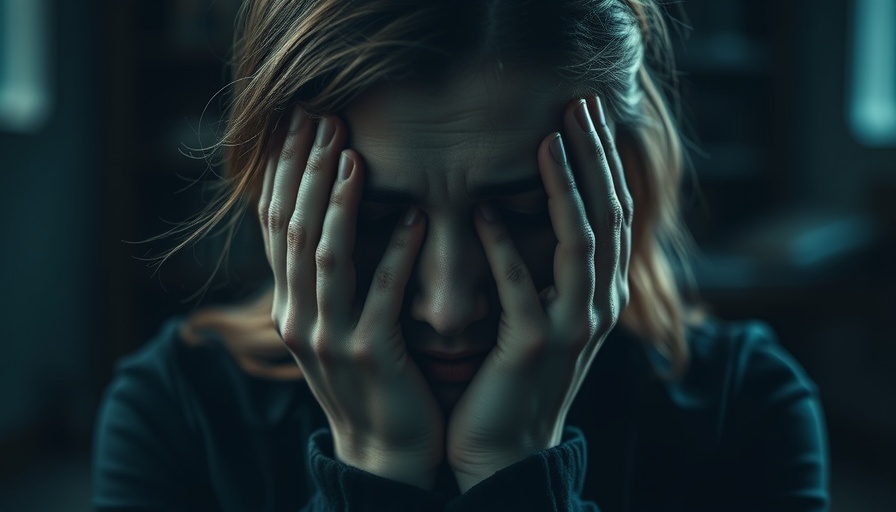 Impact of Mental Health Conditions shown through expressive female with dual exposure.