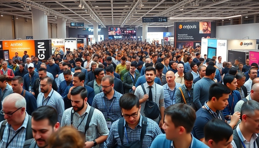 AI tools for healthcare showcased at a busy tech conference.