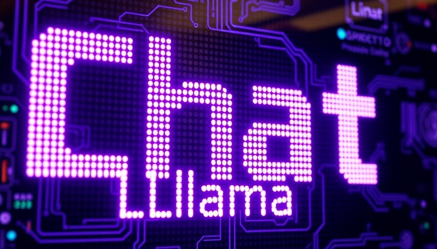 Vibrant text display with 'Chat' and 'LLama', AI model benchmark.