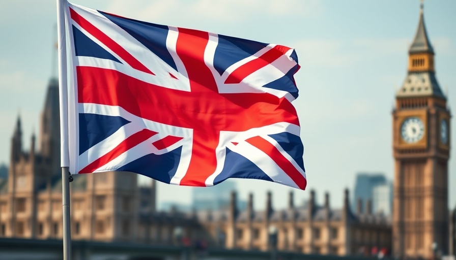 Union Jack with Big Ben backdrop represents UK startups funding drop.