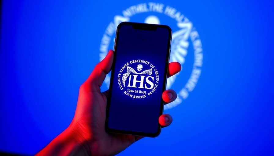 Logo of Department of Health & Human Services displayed on smartphone.