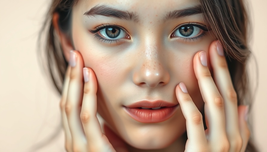 Close-up indicating skin dehydration indicators, woman gently touching face.