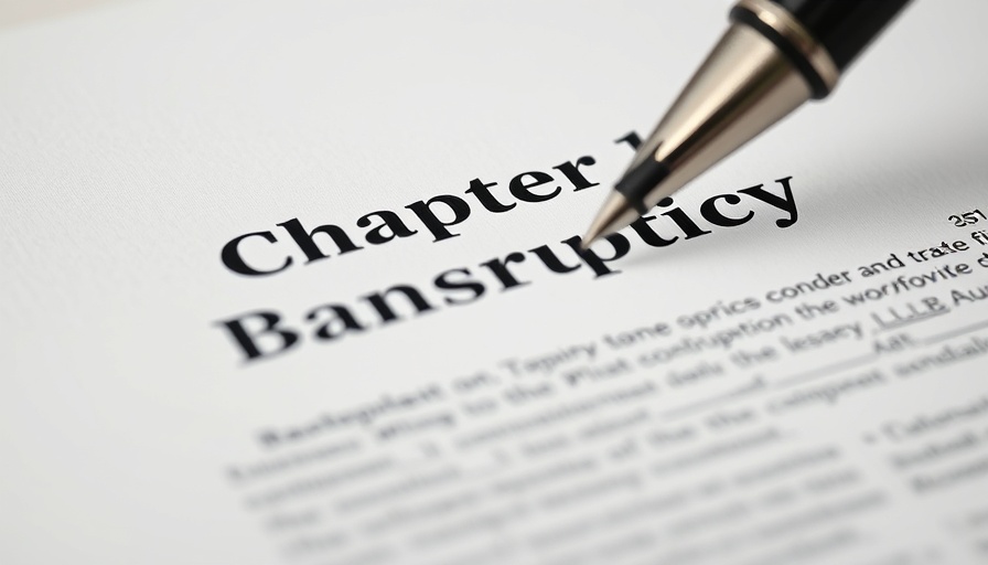 Bankruptcy document close-up with Chapter 11 and pen