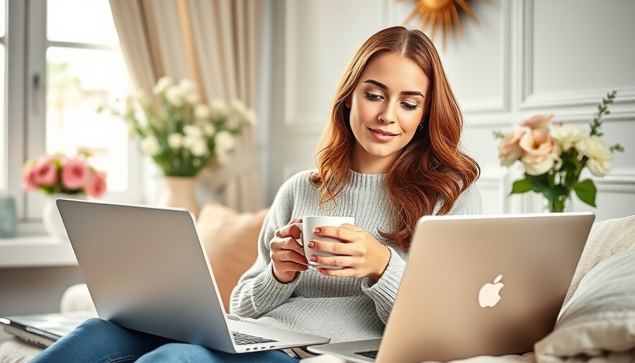 Young woman using laptop for online therapy with Talkspace.