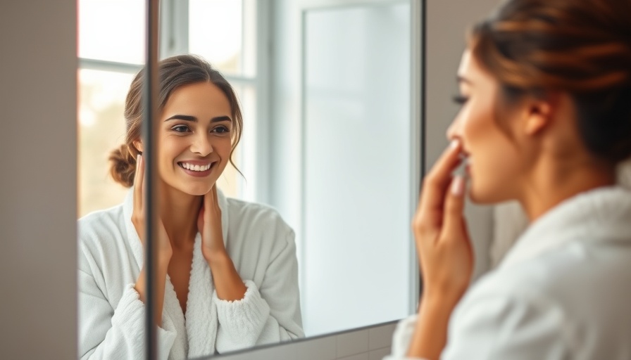 Young woman inspecting skin in mirror, exploring 'Do Blackheads Go Away'