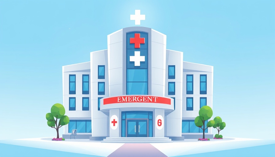 Illustrated hospital with emergency sign, Ascension buys CHS stake in Texas hospital