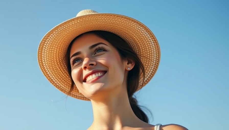 Weekly Health Horoscope: woman in straw hat with clear blue sky.