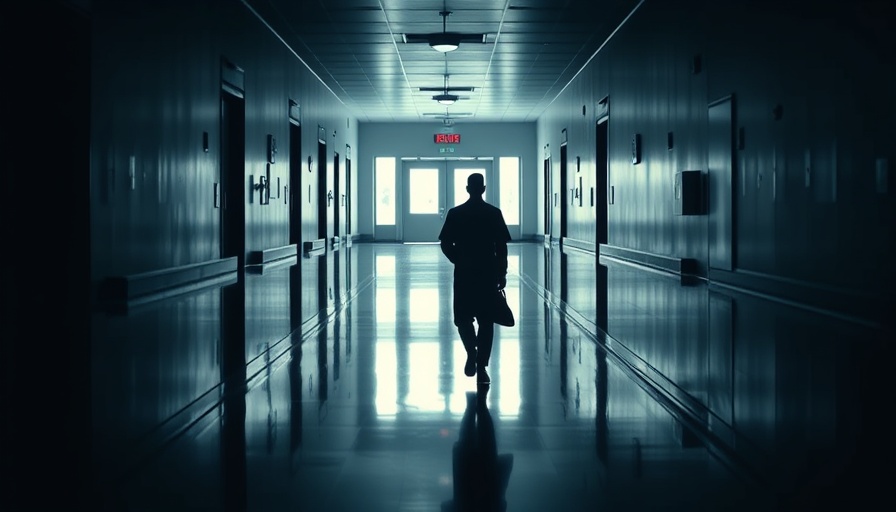 Providence hospital corridor silhouettes walking, hiring freeze context.
