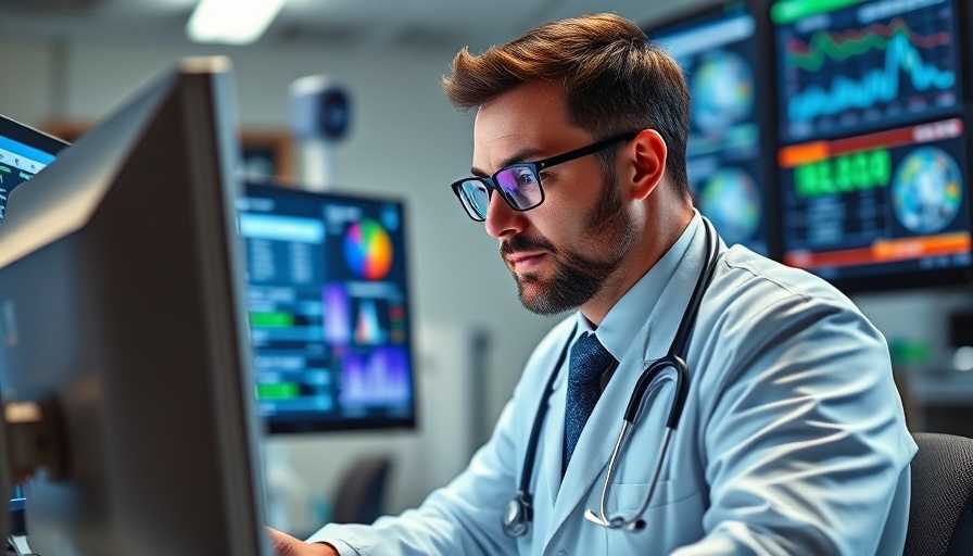 Healthcare professional using AI for data analysis.