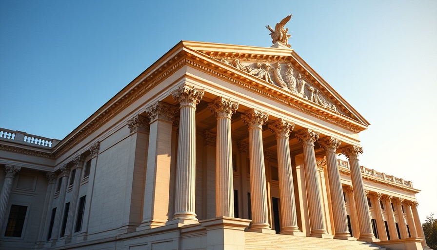 Neoclassical government building representing DOJ digital assets enforcement.