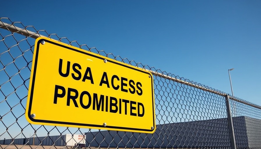 Sign indicating border access prohibition, Trump border policies reduce illegal crossings.