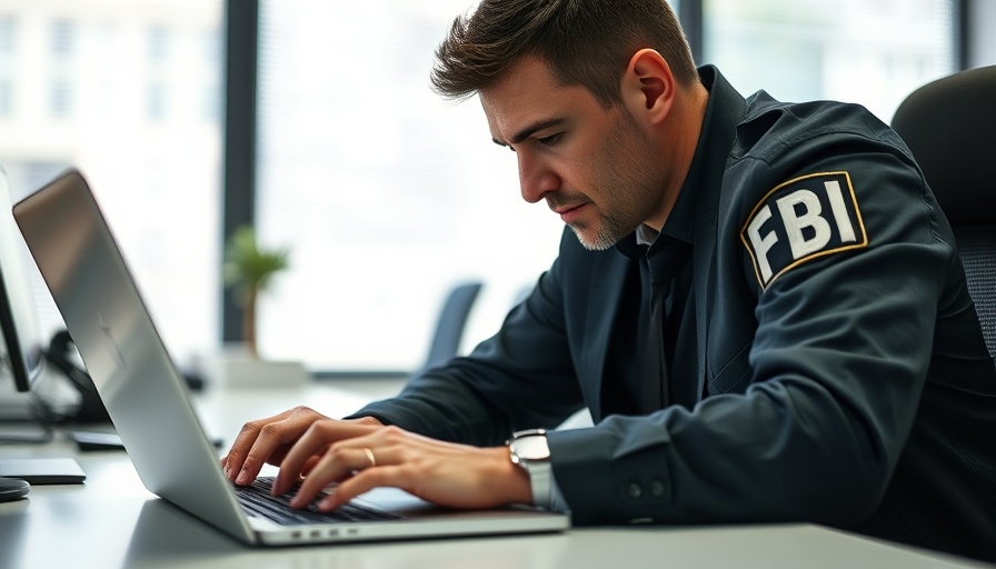 FBI agent typing on a laptop amid Elderly Americans Crypto Scams investigation