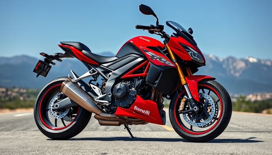 2025 Benelli Tornado 550 Sportbike on open road with mountain backdrop.