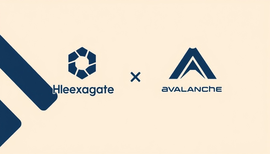 Minimalist Hexagate and Avalanche collaboration graphic with modern logos.
