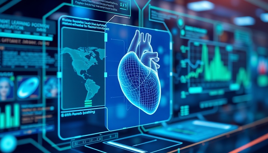 Advanced digital interface showing machine algorithm for cardiovascular risk.