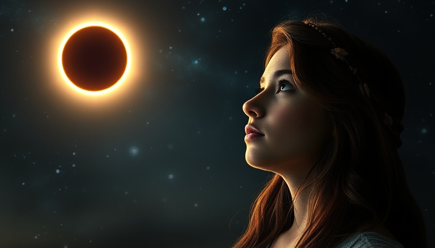 Contemplative woman during Pluto retrograde, cosmic background.