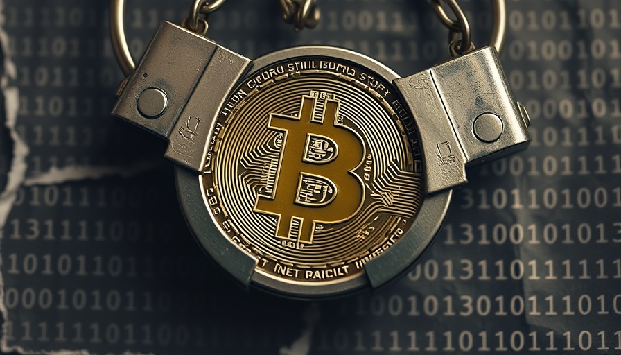 Bitcoin in handcuffs illustrating crypto and illicit finance.
