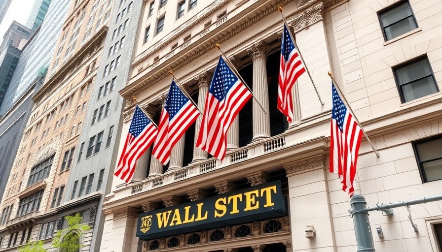 Wall Street sign with building and flags symbolizing Humana strong first quarter.