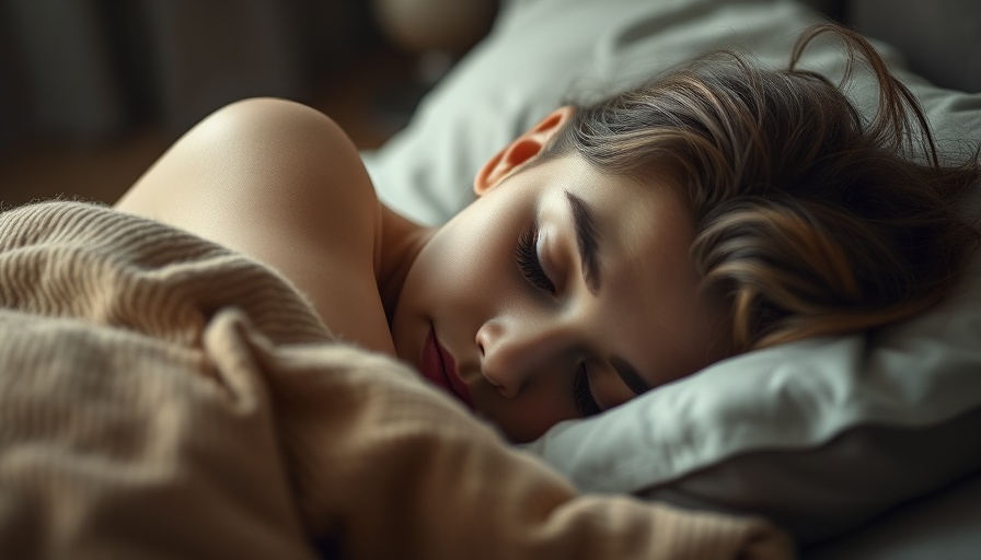 Relaxing scene of a person sleeping, conveying soothing words for sleep.