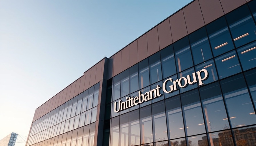 UnitedHealth Group building under clear sky, symbolizing corporate leadership.