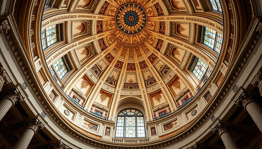 Intricate domed ceiling in Montana capitol building.