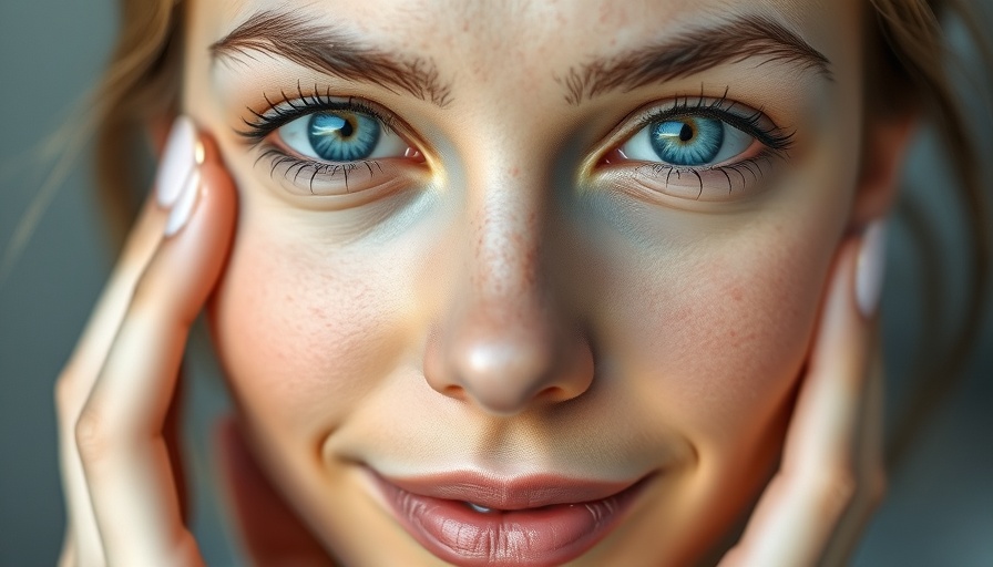 Young woman touching her face, focusing on skin care tips.