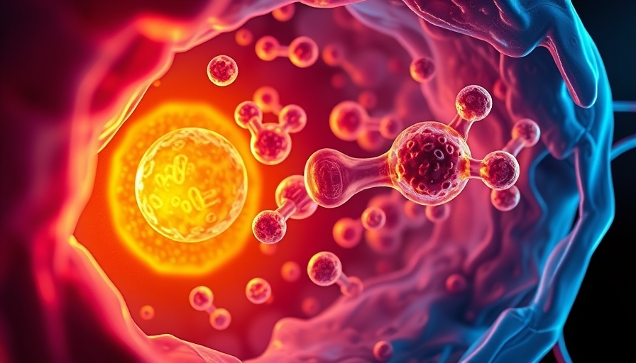 Illustration showing mitochondrial dynamics related to insulin resistance in a cell.
