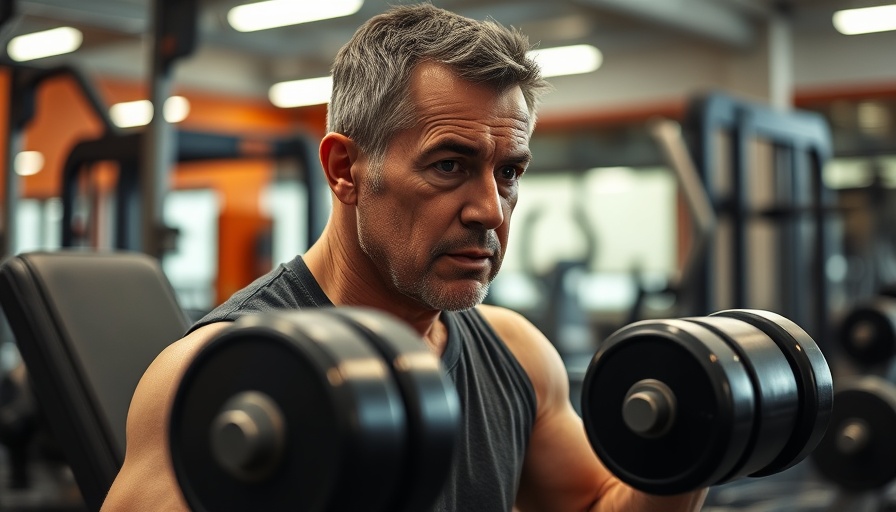 Man lifting dumbbells to gain muscle faster in a gym.