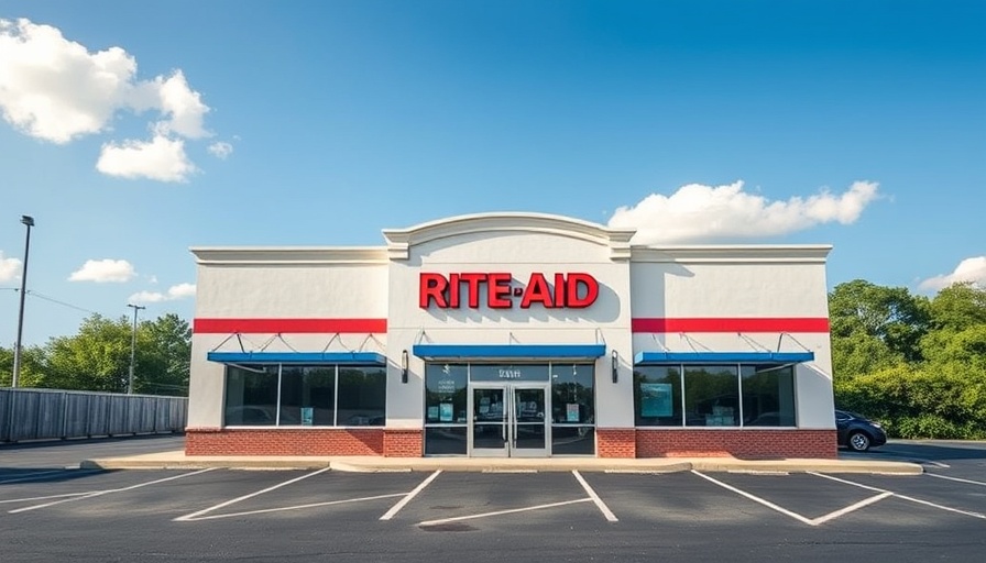 Rite Aid storefront with drive-thru under a sunny sky.