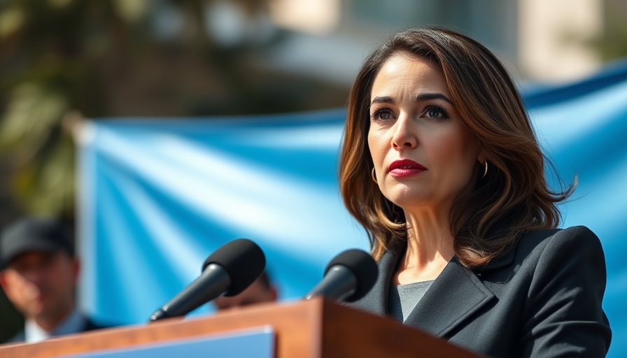 Focused female speaker addressing IVF benefits under Trump administration.
