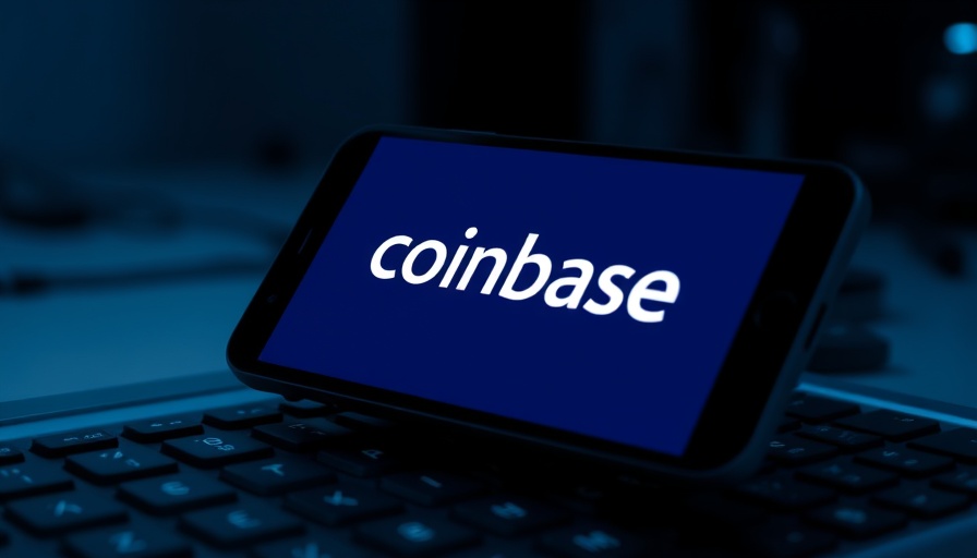 Coinbase app on smartphone with keyboard in dark setting
