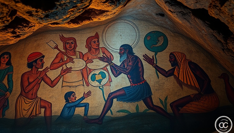 Ancient cave painting showcasing the origins of language.