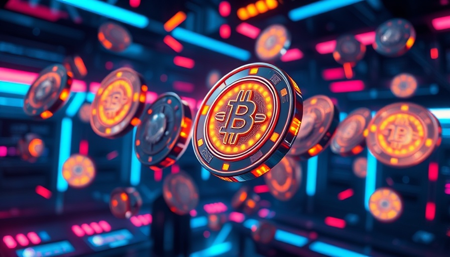Futuristic digital coins in a sci-fi setting, pondering Ruvi AI's success.