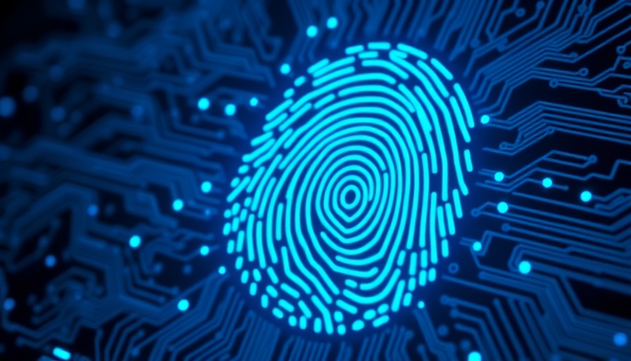 Futuristic digital fingerprint for new federal identification standards for air travel.