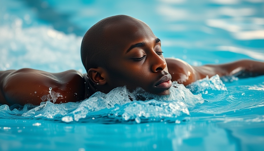 Black swimmers water safety initiative, swimmer practicing backstroke.