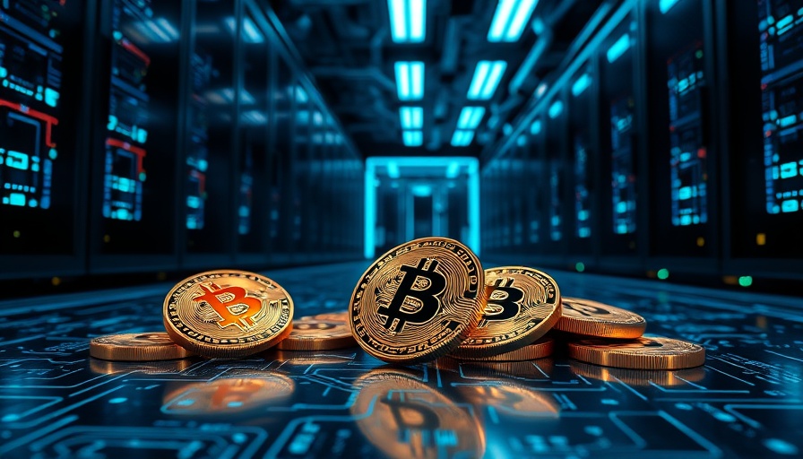 Hashrate optimization concept with bitcoin in a server room.