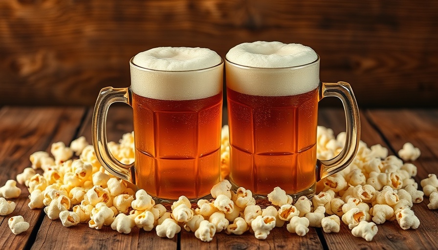 Anheuser-Busch U.S. manufacturing investment: beer mugs with popcorn.
