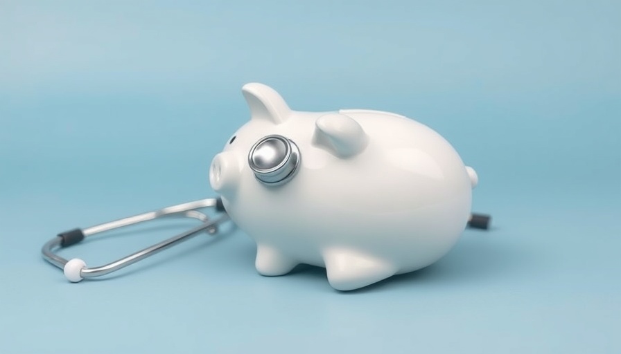 Symbolic healthcare cost savings with stethoscope, piggy bank.