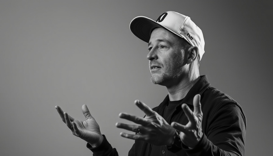 Man gesturing against a gradient background discussing Grok AI claims.