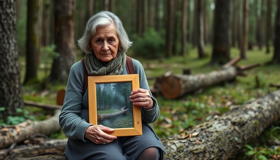 Elderly woman reflecting on end-of-life care for dying inmates, holding photo.