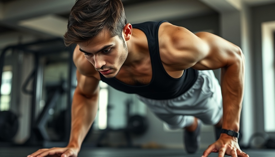 Young man demonstrating best chest workouts at home with push-ups.