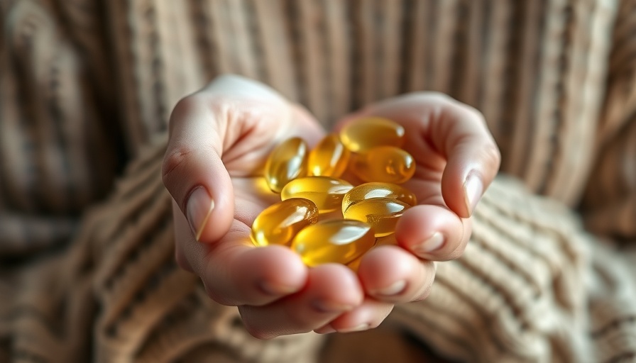 Close-up hand with gel capsules, phthalates in supplements concept.